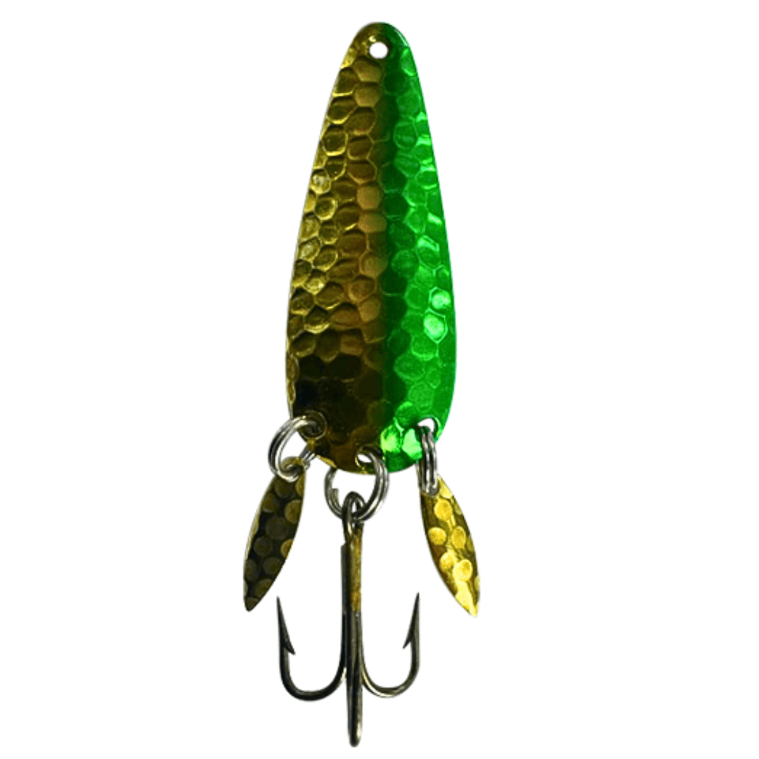 The Mook fishing lure in Navigation Green color, featuring a unique design and attention-grabbing ‘Clickerz’.