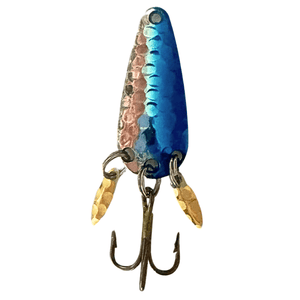 Mook fishing lure electric blue with unique design and attention-grabbing Clickerz for fishing.